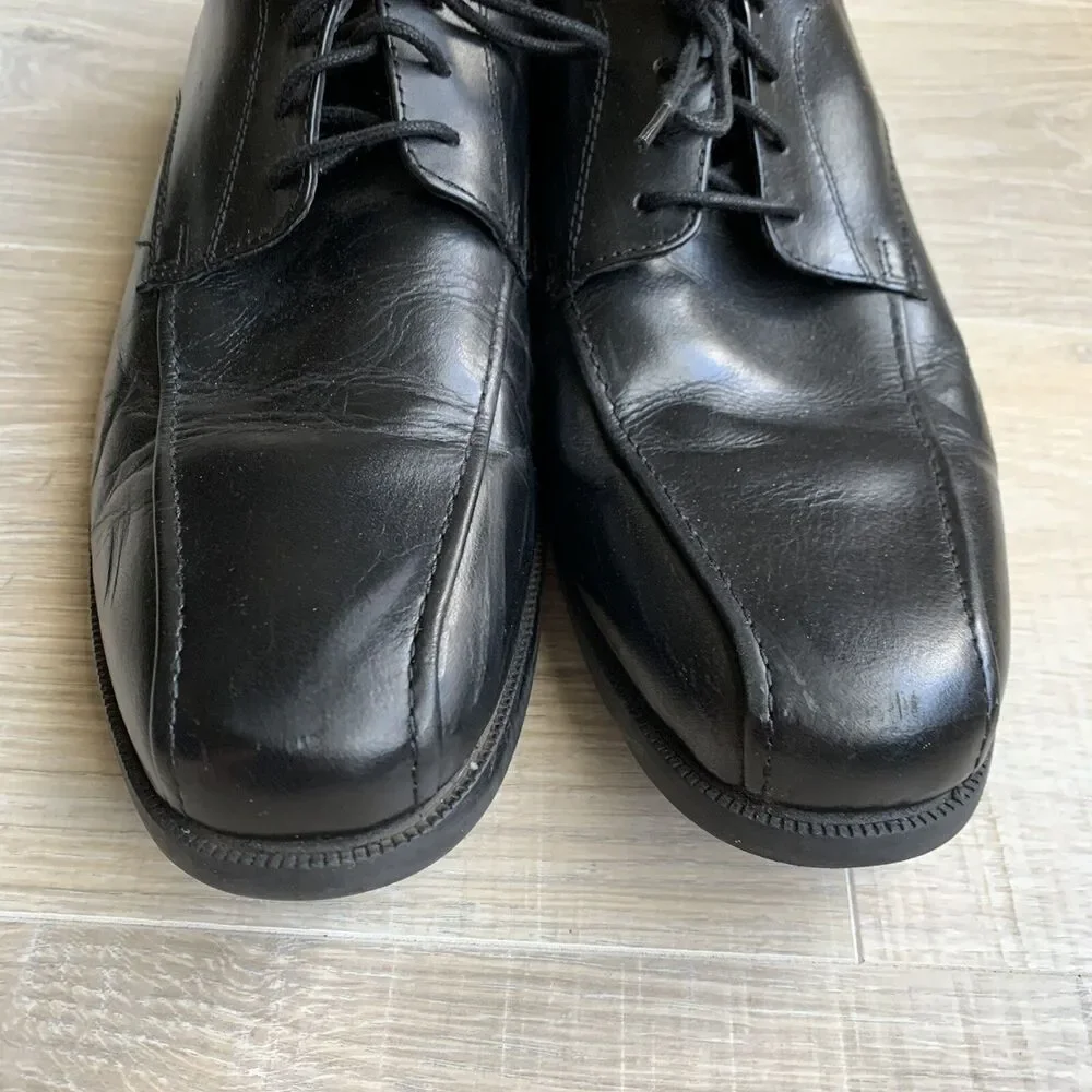 Clarks Collection Mens Dress Comfort Shoes Sz 10 Black Leather Bicycle Toe Lace